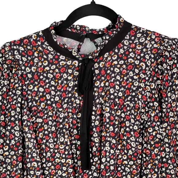 Miss Selfridge Micro Floral Pattern Flowy Blouse Fashion Top Women's Size US 4 - Picture 2 of 13